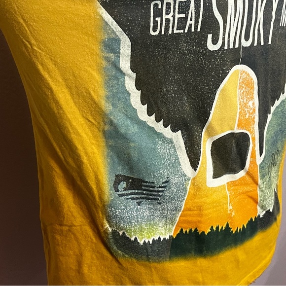 Great Smoky Mountains Shirt Womens Size Small Yellow Creative Action Network Tee - Picture 3 of 4